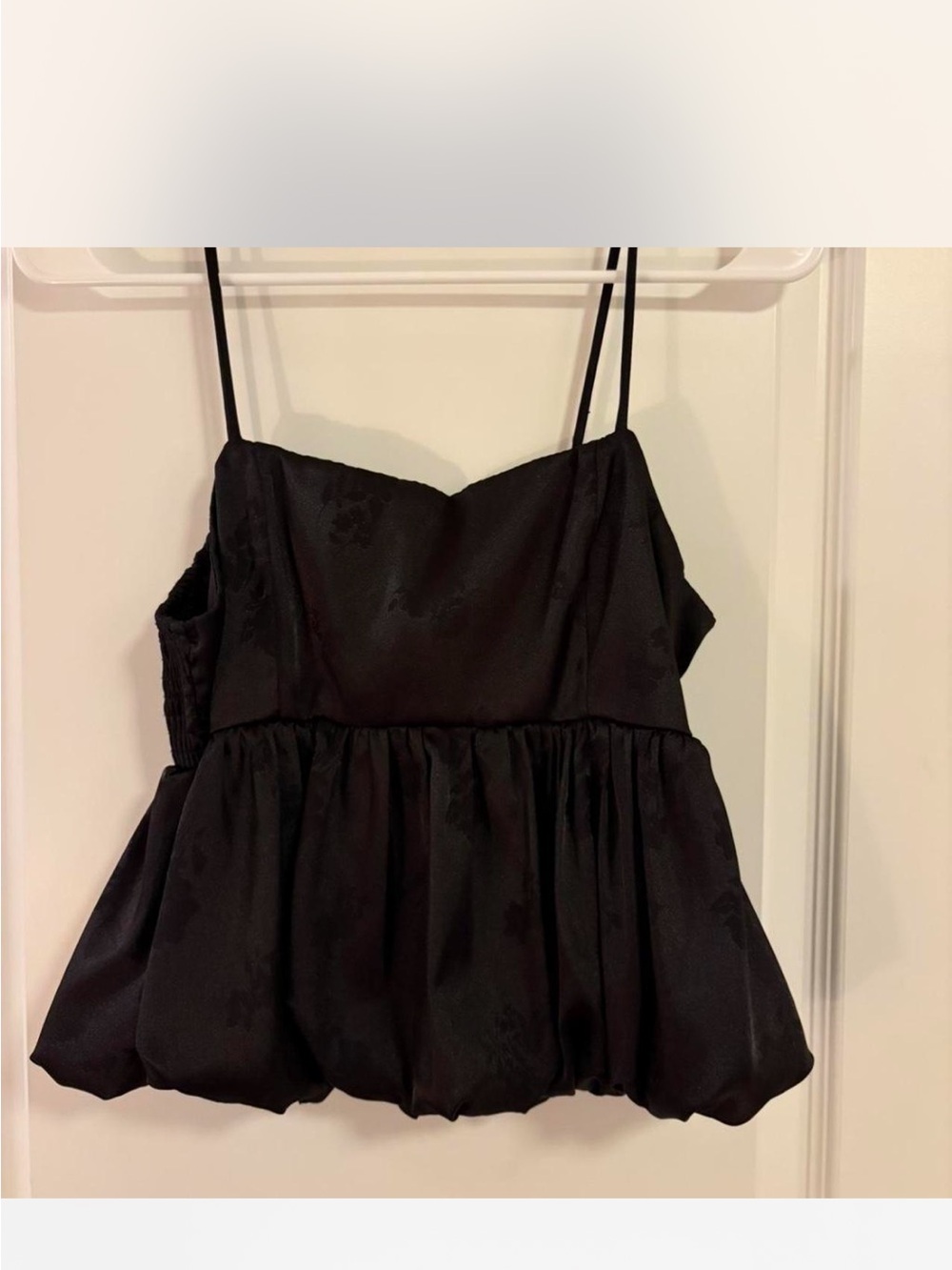 Altar'd State Black Spaghetti Strap Bubble Hem Camisole